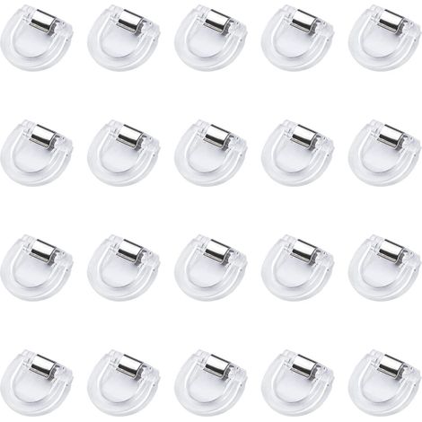 Lot de 20 clips pour rideaux pour ajuster la longueur Outil multi-usage de raccourcissement de rideau Support de bordure invisible fort Sans (1/5)