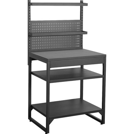 Outdoor kitchen steel 2 shelves 2 hanging shelves and pegboard L80cm black - Kea