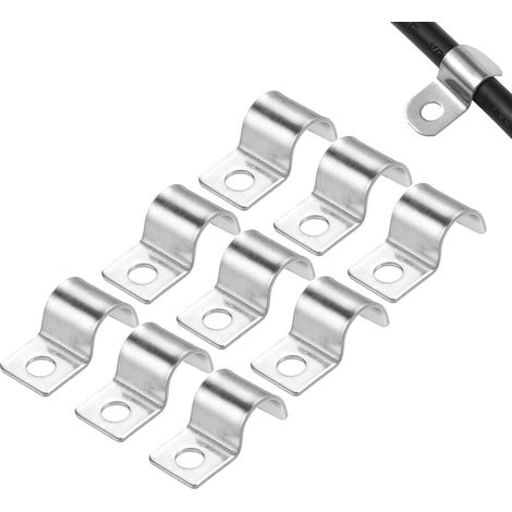 50Pcs U Tube Pince 8mm, Fixation Câbles Tuyaux 304 Acier Inoxydable Epaissi, Cavalier Cable Electrique, Fixation pour Tube (1/5)