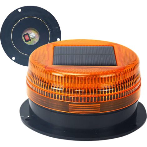 Lumière D'avertissement Solaire Lumières Clignotantes D'urgence Lumières De Sécurité Solaire De 10 Cm Avec Une Luminosité Élevée LED, Un Clignotement À Double Couleur, Une Construction D'abs À É (1/5)