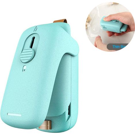 Mini scelleuse de film, scelleuse sous vide 2 en 1 (ouverture/fermeture), scelleuse de sacs pratique pour sachets de snacks, scelleuse de sacs manuelle