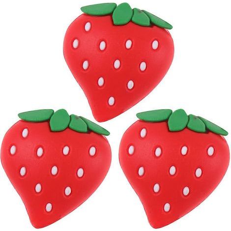 Lot de 3 enrouleurs de câble de protection à motif fruité, protège-câble d'écouteurs, joli manchon de protection (fraise) (1/4)