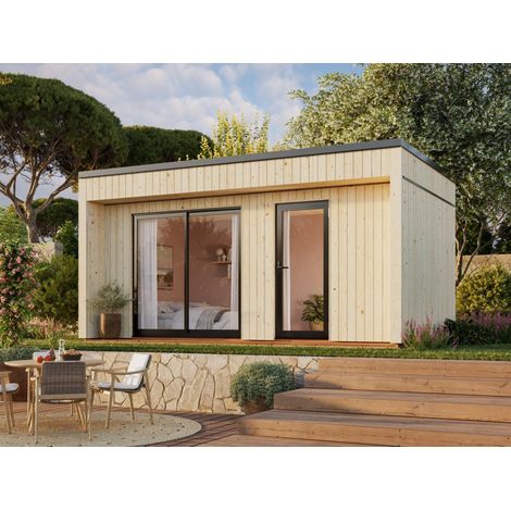 Abri de jardin en bois Johanna 13,6 m2 Naturel (1/5)