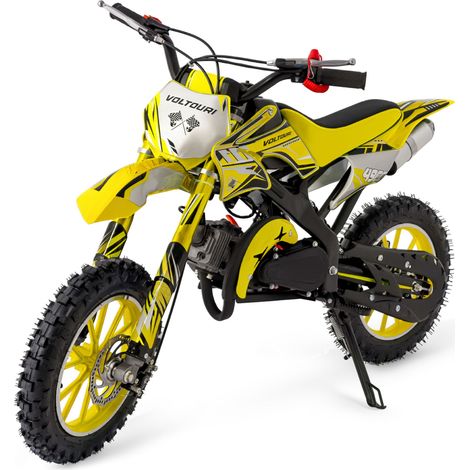 VOLTOURI CR49-YELLOW Mini Cross 49cc – Moto pour enfants tout-terrain essence jaune (1/5)