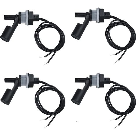 Set mit 4 horizontalen Schwimmerschaltern – Wasserstandssensor aus Kunststoff – 40 cm Kabellänge – Für Aquarien und Schwimmbecken