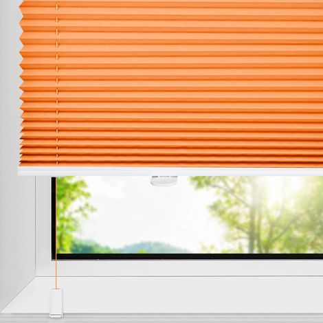 Allesin Store plissé Klemmfix sans perçage, Orange, 70 × 120 cm, Protection de la Vie privée, Protection Solaire, Stores intérieurs pour Fenêtre & Porte, Décoration Moderne pour Chambre (1/4)