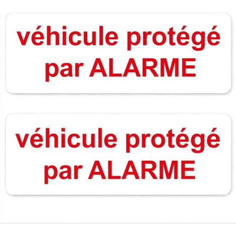 AUTOCOLLANT "VEHICULE PROTEGE PAR ALARME" X 2