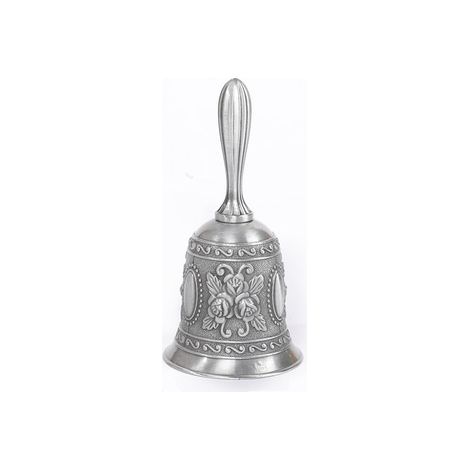 Campanello fatto a mano in oro e argento, per decorazioni di matrimoni, sveglie, scuole, chiese, bar, hotel, versatile, vintage (argento antico) (1/5)