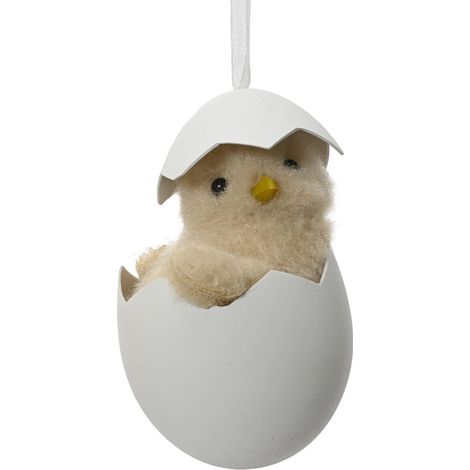 Decoris® Schlüpfendes Oster Küken Beige Ø 5 cm Höhe 8 cm - Schaumstoff