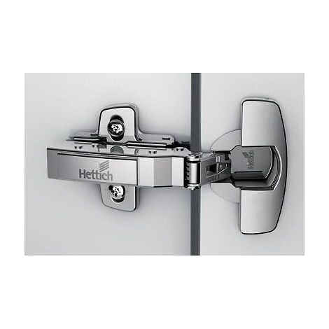 Charnières invisibles sans fermeture automatique pour système P2O Sensys - 110° - à montage rapide fix - entraxe 45 - coudure 0 - HETTICH