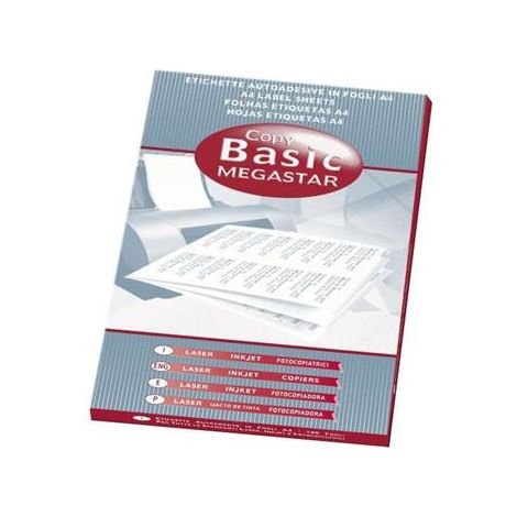 Megastar Etiquetas Autoadhesivas Blancas LP4MS-200142 200x142 mm A4 Láser Inkjet 200 Uds