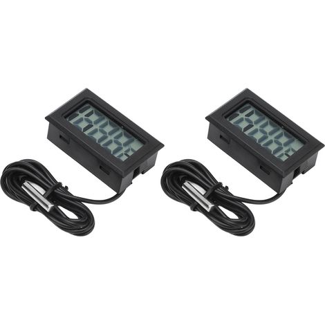 Lot de 2 thermomètres électroniques numériques avec sonde, rafraîchissement en 2 secondes, noir (1/5)