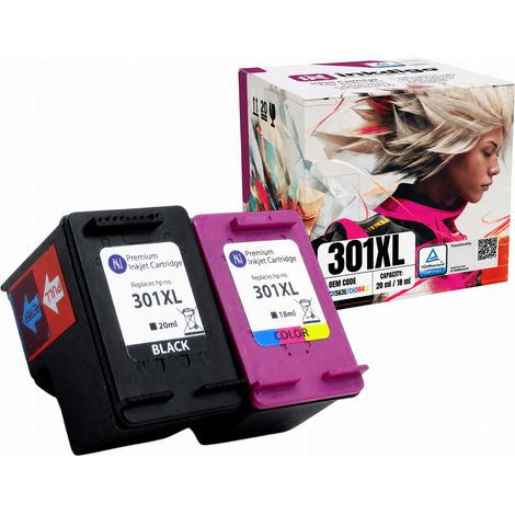 Inchiostro Inkdigo 301XL compatibile con la stampante multifunzione HP DeskJet 1000 Envy 4500e, certificato TÜV. (1/5)