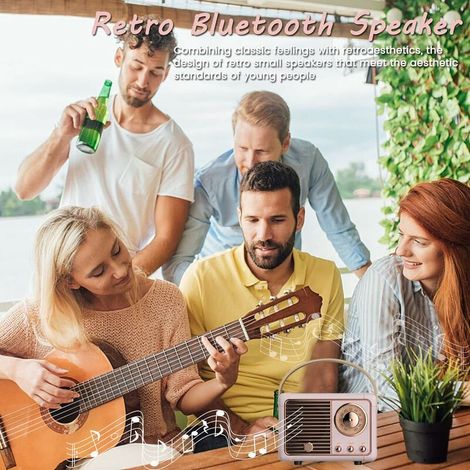 Haut - parleurs Bluetooth plus anciens, volume élevé, connexion sans fil Bluetooth 5.0, support de carte TF, lecteur flash USB et entrée audio aux (noir) MNS (1/4)