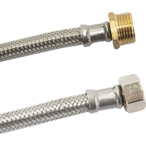 Flexible de Raccordement Eau Potable 1/2 Pouce, Inox, 1000mm, DVGW (1/2)