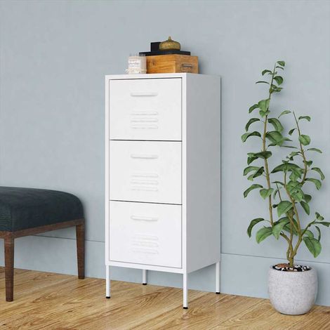Armoire de rangement Meuble de Rangement - Style Contemporain Blanc 42,5x35x101,5 cm Acier BV247570 - BonneVie (1/5)