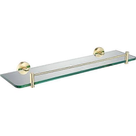 Accessoires de salle de bain en acier inoxydable 304 - Étagère murale en verre doré brossé (1/5)