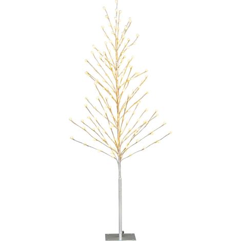 GOPLUS Sapin Lumineux LED 155 cm, Bouleau avec 168 lumières LED Blanc Chaud, Arbre de Noël Artificiel, Sapin de Noël Illuminé (1/5)