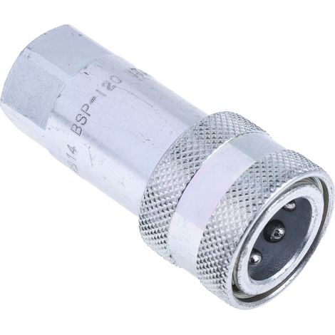 Raccord hydraulique rapide RS PRO, Femelle en Acier 1/4pouces ( Prix pour 1 ) (1/3)