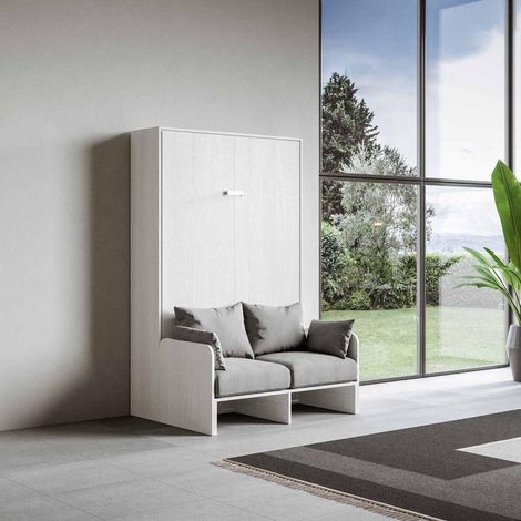 Letto stile francese a scomparsa 140 cm verticale Bianco KENTARO SOFA' (1/5)