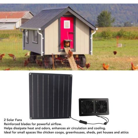Ventilateur Solaire Professionnel Kit 20W 12V avec Commande – Pour Poulailler, Serre ou Abri (1/4)
