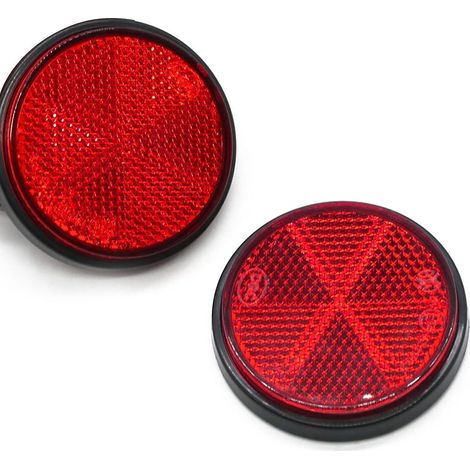 lot De 2 Catadioptre Rond Homologu E9, Rflecteurs Arrire Ronds Visser Rflchissants De Scurit,rflecteurs Pour Poteaux De Barrire/caravane/rv/tract (1/4)