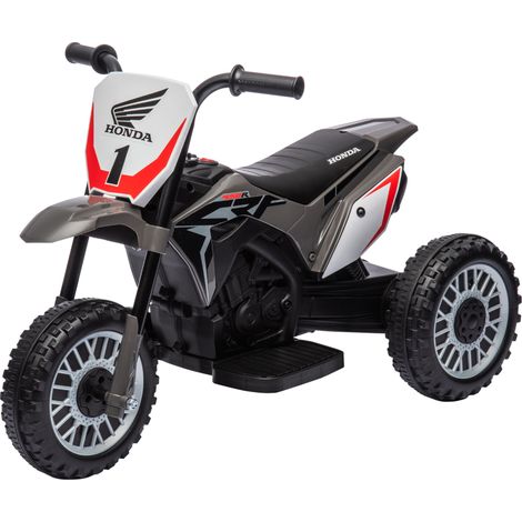 Moto électrique enfant 3 roues 6V Honda CRF450RL gris 18-36 mois