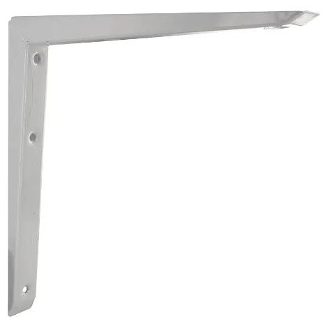 Console équerre carrée en acier et époxy blanc, 350x350mm.
