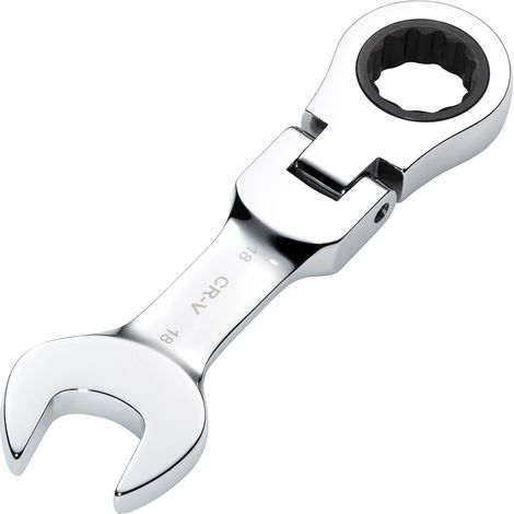 Draper 18MM STUBBY FLEX RACT. SPANNER 27979 27979 HI-TORQ® Metric Stubby Flexible Head Ratchet Combination Spanner