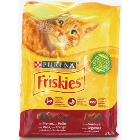 Friskies Katzenkroketten mit Rind, Huhn und Gemüse Purina 2 Kilogramm