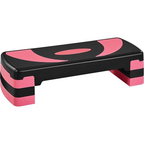 Yaheetech Step da Aerobica Piattaforma Step Regolabili con 3 Altezze Esercizio Allenamento Stepper per Fitness per Domestico Palestra Ufficio con Base Antiscivolo 79,5 x 30 cm Rosa (1/5)