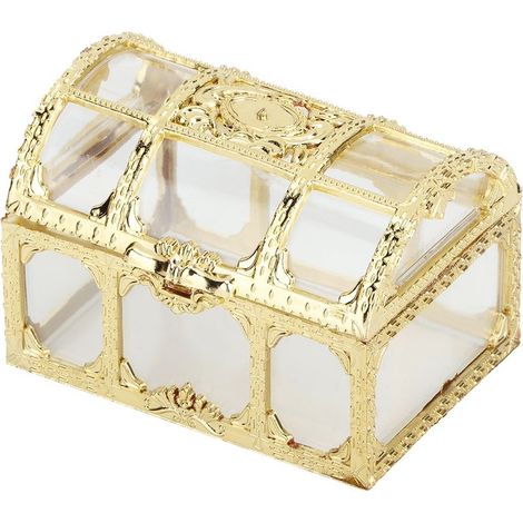 Lot de 12 boîtes à bonbons creuses, boîtes à chocolats, ornements, bocaux cadeaux, décoration pour mariage, couleur or, 7 cm (1/5)
