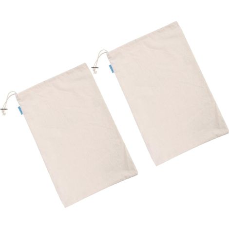 Sacs de courses réutilisables en coton , rangement , lot 2 avec cordon serrage , durables pour la fa (1/5)