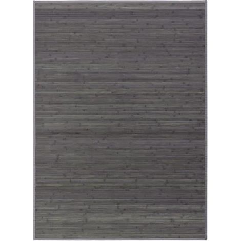 Tapis de sol antidérapant - JUANIO - JUANIO - Bambou 2,2 mm - 200 x 140 cm - Gris rayé (1/3)