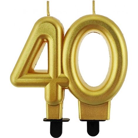 Bougie pour gâteau d'anniversaire 40e, numéro « 40 » (1/3)