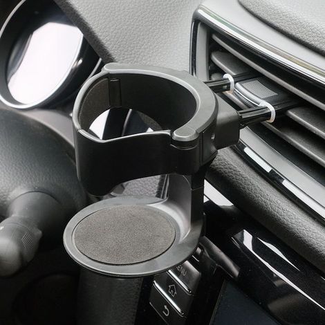 Support Pour Gobelet Voiture - Fixation Sur Sortie D Air - Diamètre Max 8 5 Cm - Charge Max 1 Kg - Base Réglable Jusqu à 2 5 Cm - Compatible Sorties Horizontales - 2 Pièces (1/5)