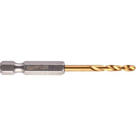 Milwaukee SHOCKWAVE Metallbohrer HSS-G RED HEX Titan 1/4" 3,2 x 66,5 mm, HSS-TiN - 2 Stk. (1/2)