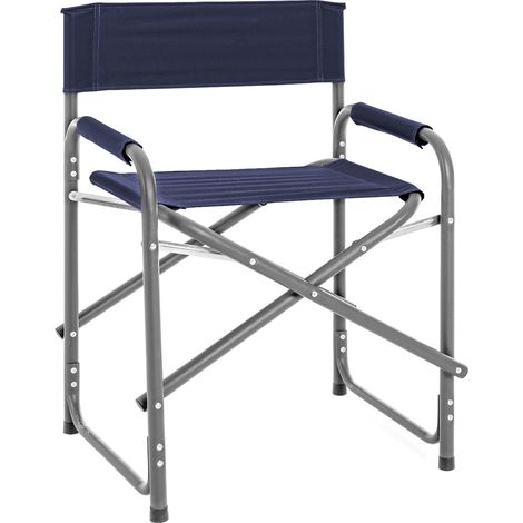 Sedia Sgabello Regista Poltrona Pieghevole In Alluminio Trasportabile Lavabile Leggera Lavabile Terrazzo Giardino Campeggio Mare Spiaggia Uv Resistente Antiruggine Blu (1/5)