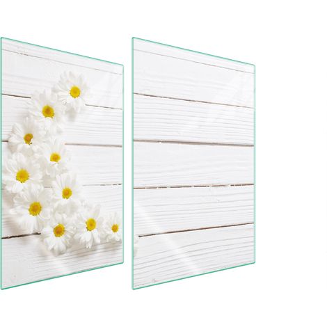 Plaque de protection en verre pour cuisine 2x35x52 bois (1/5)