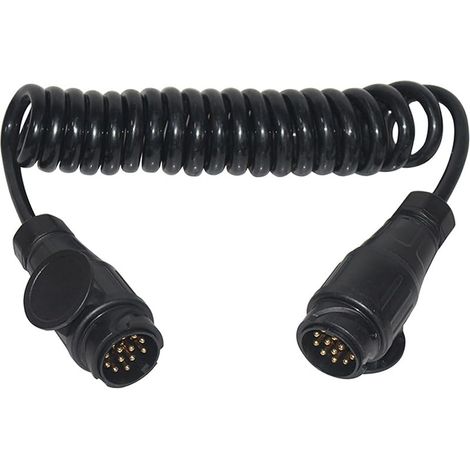 Câble Enroulé Extension Remorque 3M Prise Mâle 13-13 Broches, Adaptateur Faisceau Câblage 13 Cœurs, Convertisseur Plomb avec Prise Connecteur Câblage Câble pour Bateau, Tracteur Voiture, Caravane