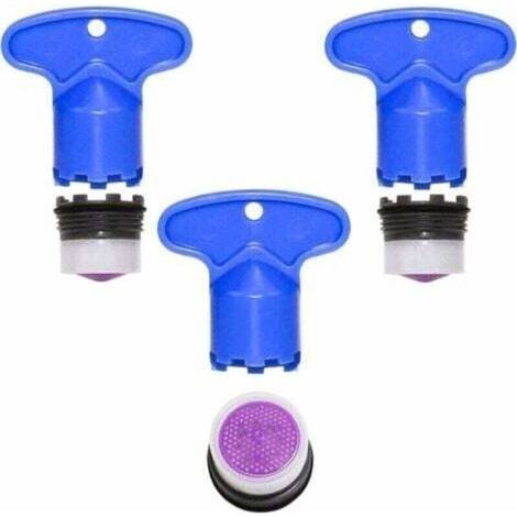Aérateur de Mousseur Robinet M16 3pcs Insert Embout Robinet Cuisine Universel Economiseur d'eau pour Robinet avec 3pcs Clé Démontage Aérateur Clé Remplacement (M16) (1/4)