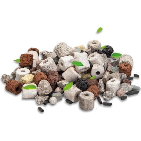 12 en 1 Matériau pour Filtre d'Aquarium, Anneau en Céramique, Filtre Poreux, Filtre Biologique pour Aquariums et Bassins à Poissons (500g) (1/5)