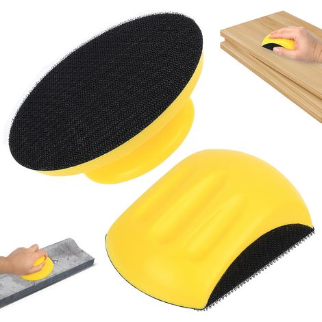 2 Pcs Cale a Poncer, Cale à Poncer à la Main, 125mm Cale de Poncage, Bloc de Ponçage à la Main Crochet et Boucle, Cale à Poncer Carrosserie Voiture Bricolage Tampons de Ponçage(Rond et Souris) (1/5)