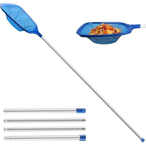 161cm épuisettes de Surface pour Piscine, Filet de Piscine, épuisette Piscine avec 123CM Télescopique Réglable pour Nettoyer la Piscine, Spa, Source Chaude (1/5)