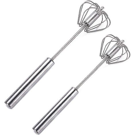 Mélangeur à piston 2 pièces en acier inoxydable - Mélangeur à main et à piston facile à utiliser pour fouetter la crème (1/4)