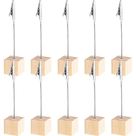 Porte Photo 20pcs, Mémo et Porte-clips Message, Porte Photo Mémo Clip Avec Pince Crocodile et base en Pin, Pince Porte Nom Pour la Décoration de Bureau, Mariage, Fête, Maison (1/5)