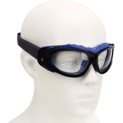 Schutzbrille für Sportarten wie Basketball, Fußball und Golf, Unisex, schwarz und blau. (1/4)