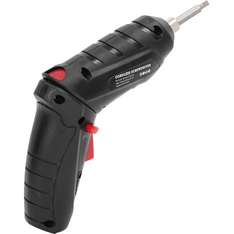 Visseuse électrique sans fil rechargeable 4.2V avec 2 embouts, set outil perçage bricolage meuble ABS noir (1/5)