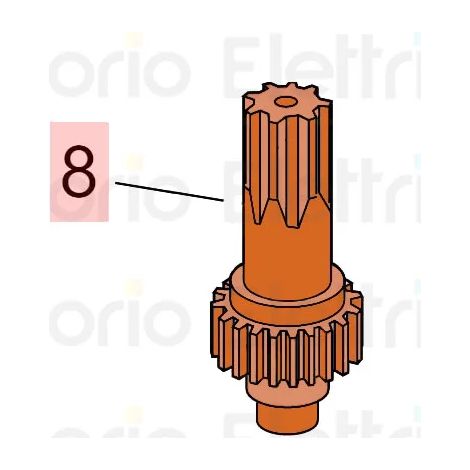 Arbre de pignon FAAC 7192465 pour actionneur de cric 750, année 2003 et suivantes, pièce de rechange (1/3)