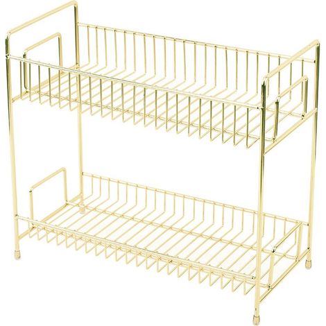 Scaffale a due livelli, ideale per riporre oggetti sul piano di lavoro della cucina o del bagno. (1/5)